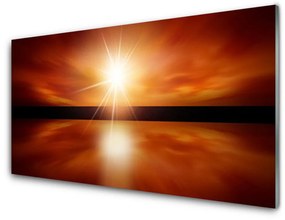 Skleneny obraz Slnko nebo voda krajina 125x50 cm