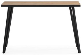 Čierny/prírodný konzolový stolík s doskou v dubovom dekore 60x120 cm Sindi – Marckeric