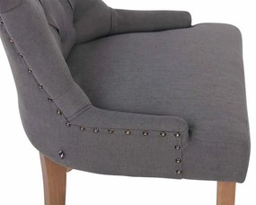 Jedálenská stolička Aberdeen - látka, drevené nohy antik svetlé - Tmavo sivá