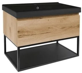 Kúpeľňová skrinka s umývadlom SAT B-Way 59x30x45 cm dub mat BWAY60OAKFU1B