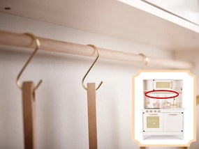 KIK Detská drevená retro kuchynka MDF biela s doplnkami, svetlom a zvukom BOHO