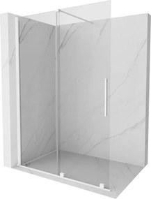 Mexen Velar, posuvné dvere do otvoru typ Walk-In 140 cm, 8mm číre sklo, biela, 871-140-000-03-20