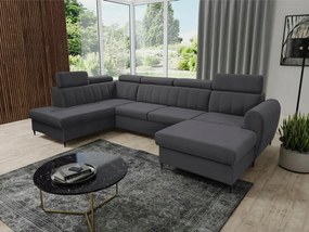 Rohová sedačka U Potazuro XL (tmavosivá) (s úl. priestorom) (p)