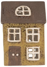 Zelený keramický domček na čajovú sviečku Lamont - 10*7*14 cm