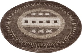TA Koberec K189A TMAVO BÉŽOVÉ SARI KOLESO 3UX Rozmer: 100x100 cm
