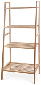 Regál dřevěný, 4 police, jedlové dřevo, přírodní odstín