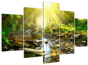 Obraz rieky v zelenom lese (150x105 cm)