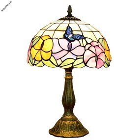 Butterfly on the flower stolná lampa tiffany 106