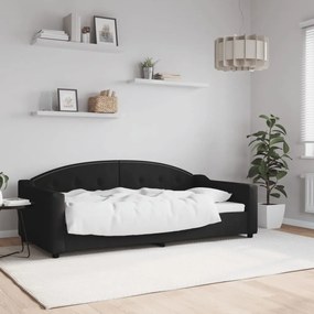 Denná posteľ čierna 90x190 cm látka 354195