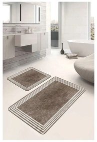 Taupe zamatové kúpeľňové predložky v súprave 2 ks 60x100 cm – Mila Home
