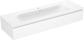 Mexen Orio, kúpeľňová skrinka 140 cm s umývadlom Vela, 1 zásuvka, biela matná, 91A10-14023-1-BF01-W23M01