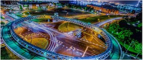 Obraz - panoráma nočného mesta (120x50 cm)
