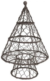 Hnedá drôtená dekorácia vianočný stromček - Ø 21*33 cm