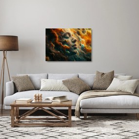 Sklenený obraz - Tvár vo vesmíre (70x50 cm)