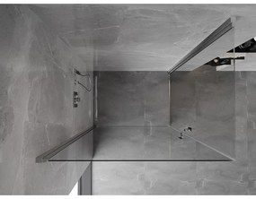 Mexen Mist-B Duo, 2-krídlový výklopný sprchový kút 75 x 70 cm, číre sklo, chrómový profil, 8A2-075-070-01-00