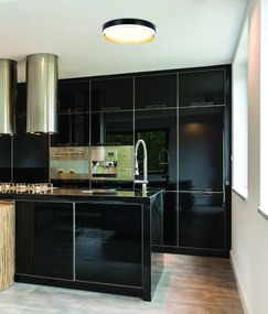 Candellux Čierno-bielo-zlaté LED stropné svietidlo Manhattan okrúhle 24W 13-17727