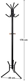 SONGMICS Štýlový kovový vešiak na kabáty 176 cm