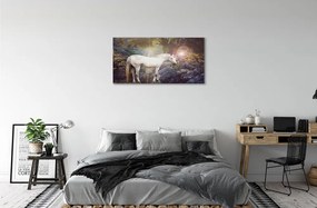 Obraz na plátne Unicorn v lese 125x50 cm