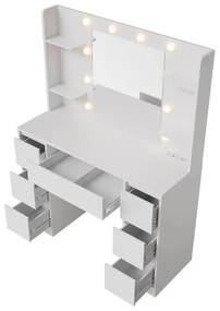 InternetovaZahrada Toaletný stolík Malia s LED osvetlením - biely
