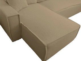 Rozkladacia obojstranná sedacia súprava do L SMART BOUCLE 232x143 cm, tmavobéžová