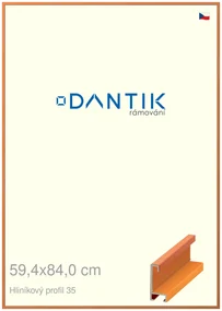 DANTIK rám na obraz 59,4x84 | ALU Dýha barevná oranžová (Plexi Čiré)