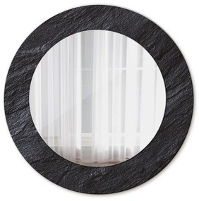Okrúhle ozdobné zrkadlo Čierny kameň fi 50 cm
