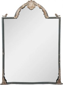 Modré antik kovové zrkadlo s vtáčikmi Birdi - 60*3*91 cm
