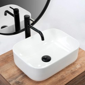 Rea Demi Mini, umývadlo na dosku 400x305x140 mm, biela, REA-U5064