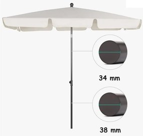 Záhradný slnečník 125x200 cm svetlo sivý