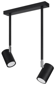 Sollux SL.1075 - Luster na tyči NORANO 2xGU10/40W/230V čierna