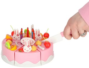 KIK Detská súprava narodeninová torta na krájanie, 75 dielov, ružová