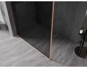 Mexen, Mexen Kioto-XF sprchová stena s rámom 80 x 202 cm, grafit 10 mm, brúsená meď - 800-080-104-65-40-X
