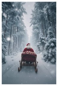 Vianočný obraz rozprávkový santa v lese
