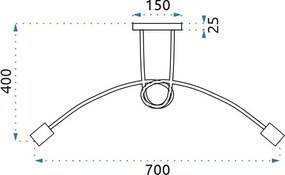 Toolight Paradise, 5-ramenné stropné svietidlo 5xE27, 392252, čierna matná, OSW-04012