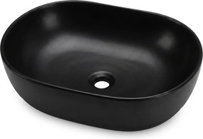 Keramické umyvadlo na desku ELIPSE 49 cm matné černé