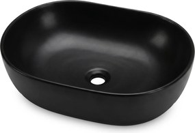 Keramické umyvadlo na desku ELIPSE 49 cm matné černé