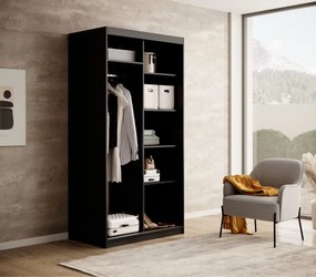 ŠATNÍKOVÁ SKRIŇA S POSÚVNYMI DVERAMI DAINA ČIERNA 100 cm