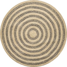 Diamond Carpets India, Ručne viazaný kusový koberec Aurea SM 05 Natural Black kruh, 140x140 (priemer) kruh, béžová, chodba / predsieň