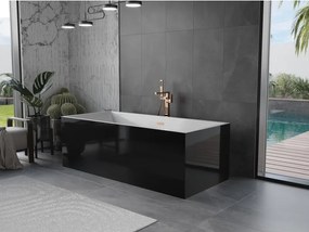 Mexen Vigo, voľne stojaca vaňa 178,5 x 80 cm, biela-čierna, medený prepad, 51251788075-65