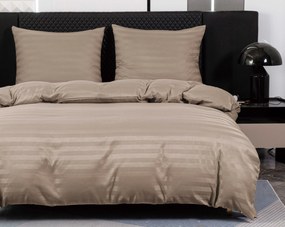 Hotelové obliečky z mikrovlákna JASMINE béžové - prúžok 2 cm, hotelové obálkové zapínanie Rozmer obliečky: 70 x 90 cm | 140 x 200 cm