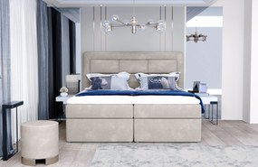 Kvalitná box spring posteľ Vanity 180x200, hnedá Monolith