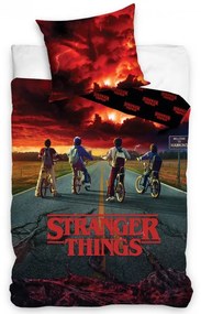 Carbotex Bavlnené obliečky 140x200 + 70x90 cm - Stranger Things storm guards