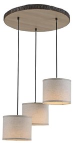 Leuchten Direkt 11236-79 - Luster na lanku BARK 3xE27/40W/230V