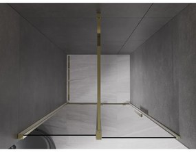 Mexen Velar, posuvné sprchové dvere do otvoru 90 cm, 8mm šedé sklo, zlatá lesklá, 871-090-000-41-50