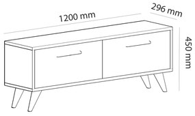 TV stolík/skrinka Mesa (biela + antracit). Vlastná spoľahlivá doprava až k Vám domov. 1067167