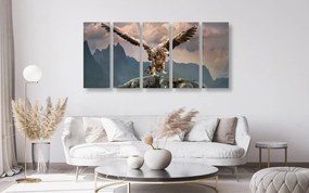 5-dielny obraz orol s roztiahnutými krídlami nad horami Varianta: 100x50