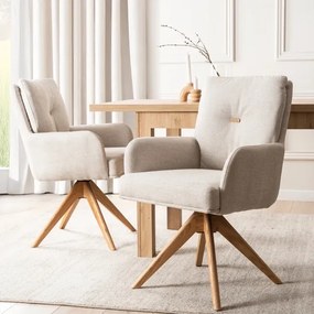 Otočná stolička Alesund - Béžová, s pružinovým jadrom