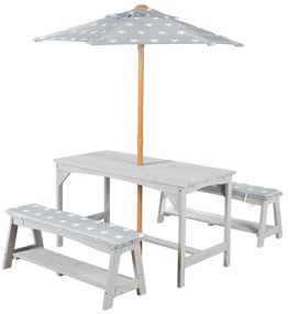 roba Detská sedacia súprava so slnečníkom (sivá)  (100397119)