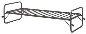 Čierna kovová jednolôžková posteľ skladacia s roštom 90x200 cm Lucy – WOOOD