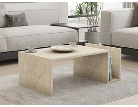 Konferenčný stolík MONEL, mramorový dekor, béžový